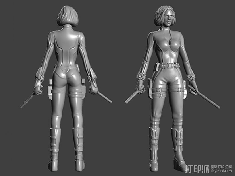 复仇者联盟 黑寡妇 3D打印模型渲染图