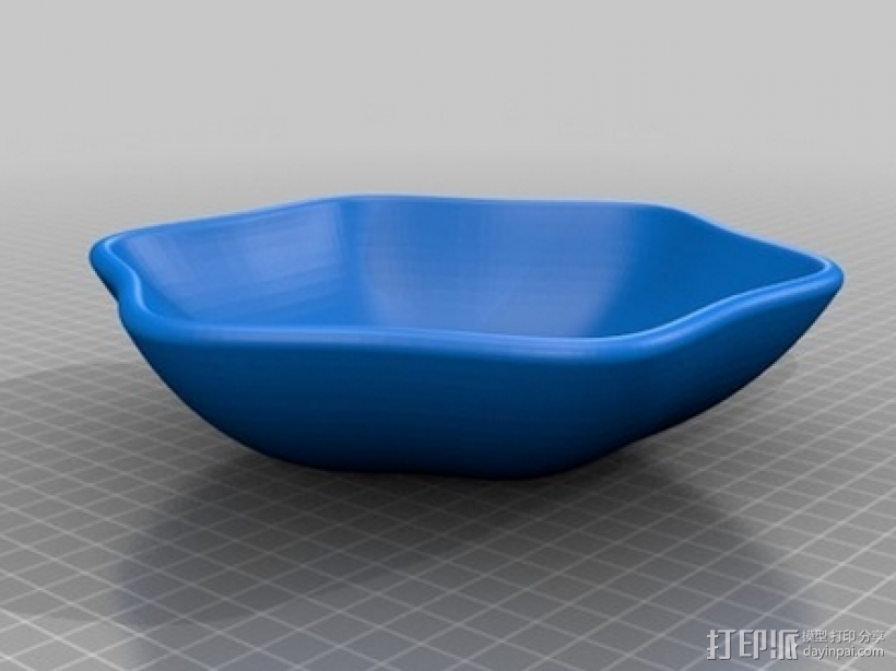 弯曲的碗 3D打印模型渲染图