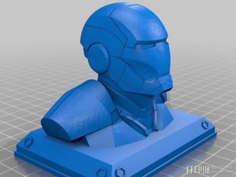 钢铁侠半身像 3D打印模型渲染图