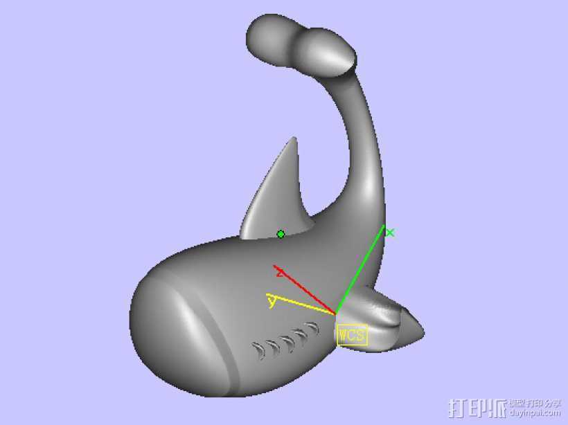 鲸鱼摆件 3D打印模型渲染图