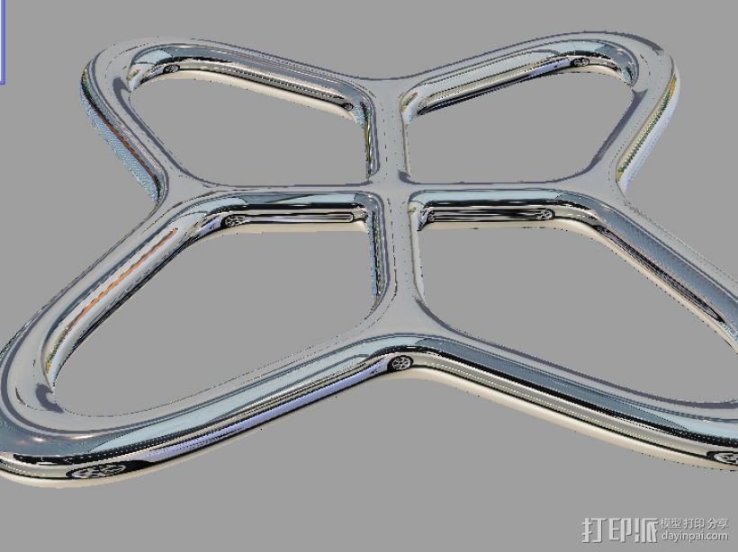 流动液体多用交叉管 3D打印模型渲染图
