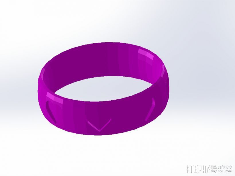 心形戒指 3D打印模型渲染图