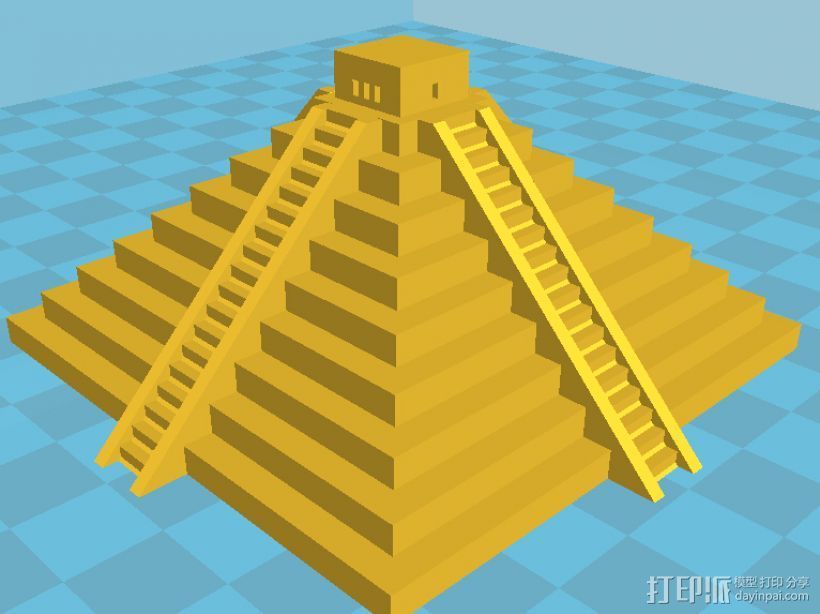 金字塔 3D打印模型渲染图