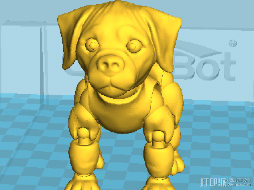 拼接狗狗（可活动）14件拆件 3D打印模型渲染图