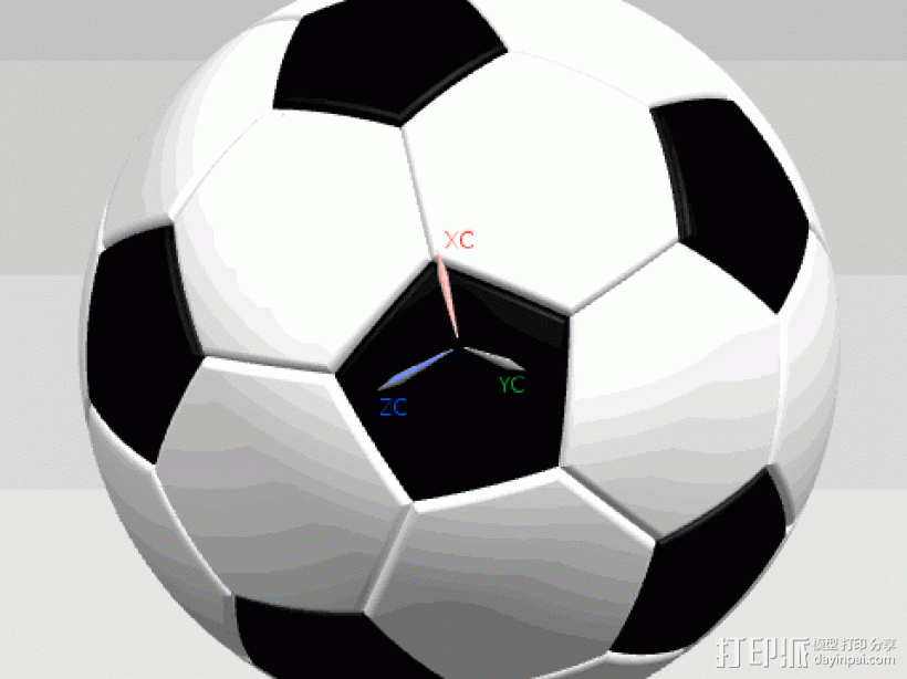 足球Football模型中国足球 3D打印模型渲染图