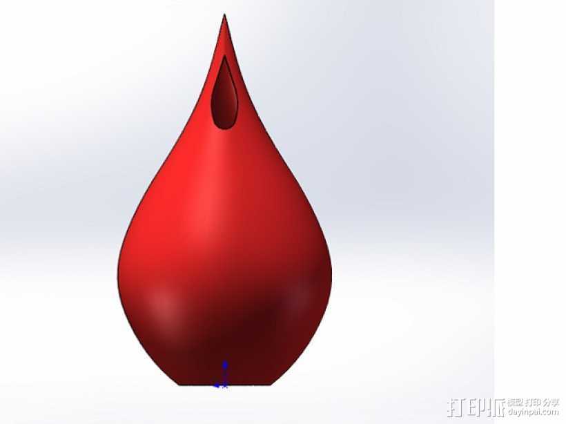 水滴花瓶 3D打印模型渲染图