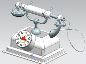 电话模型古典模型欧美风格电话3D打印