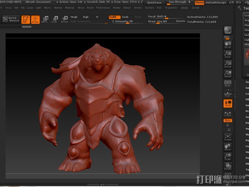 大熊熊 英雄联盟系列可以直接打印 3D打印模型渲染图
