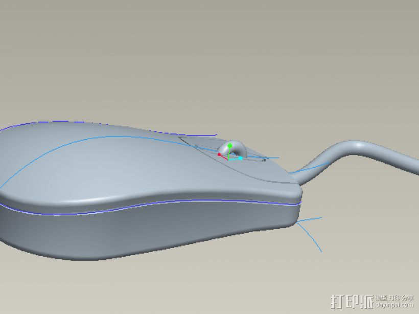 鼠标 3D打印模型渲染图