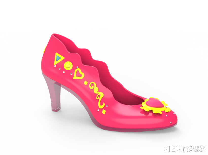 女高跟鞋3D 3D打印模型渲染图