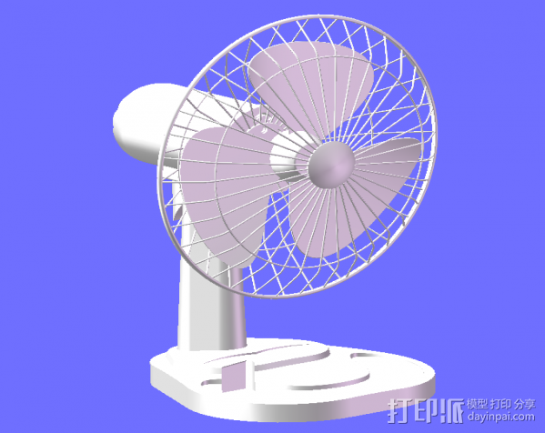 台式风扇 3D打印模型渲染图