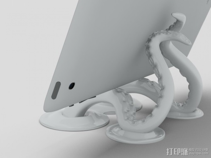 章鱼手机支架 3D打印模型渲染图