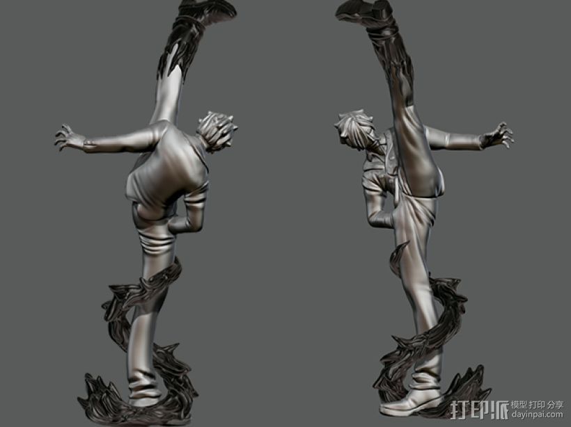 《海贼王》——山治（恶魔风脚！） 3D打印模型渲染图