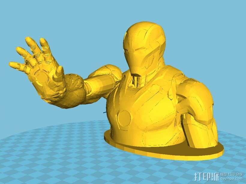钢铁侠半身像 3D打印模型渲染图