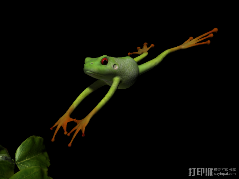 可爱的青蛙 3D打印模型渲染图
