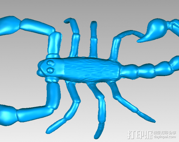 蝎子 3D打印模型渲染图