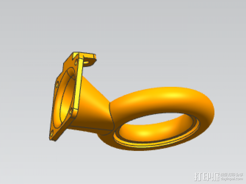 三角洲热头散热器 3D打印模型渲染图