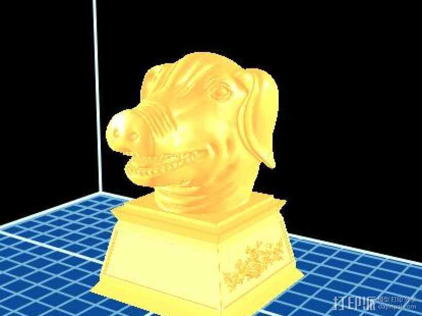 十二生肖 猪首 3D打印模型渲染图