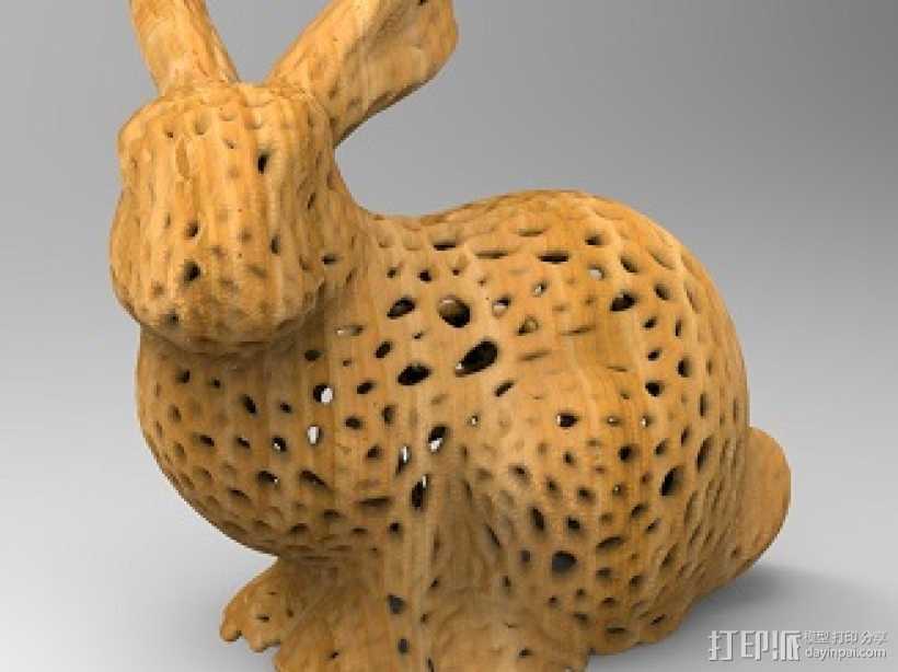 镂空艺术品-兔子 3D打印模型渲染图