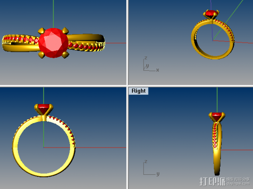 戒指 3D打印模型渲染图