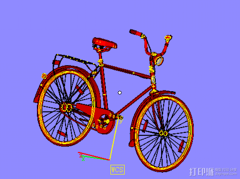 自行车 3D打印模型渲染图