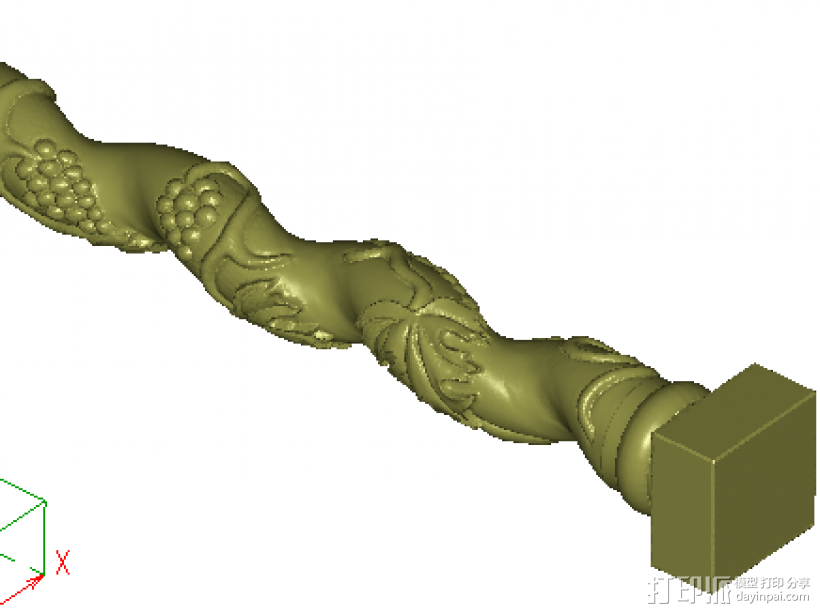葡萄罗马柱子 3D打印模型渲染图