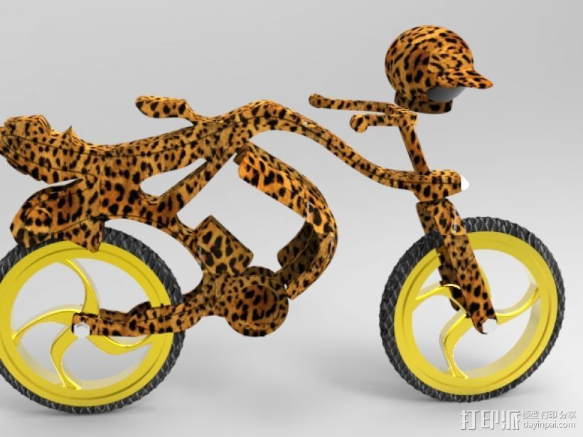 战龙电动车 3D打印模型渲染图