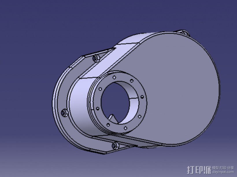 變速器殼體 3D打印模型渲染圖