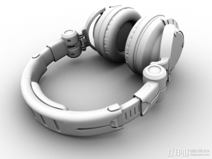 普通耳机 3D打印模型渲染图