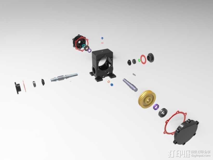 蜗轮减速器（1） 3D打印模型渲染图