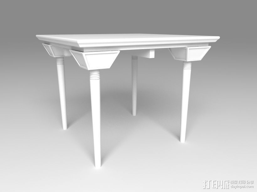 中式家具——桌子 3D打印模型渲染图