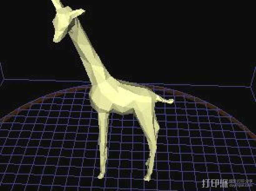 长颈鹿 3D打印模型渲染图