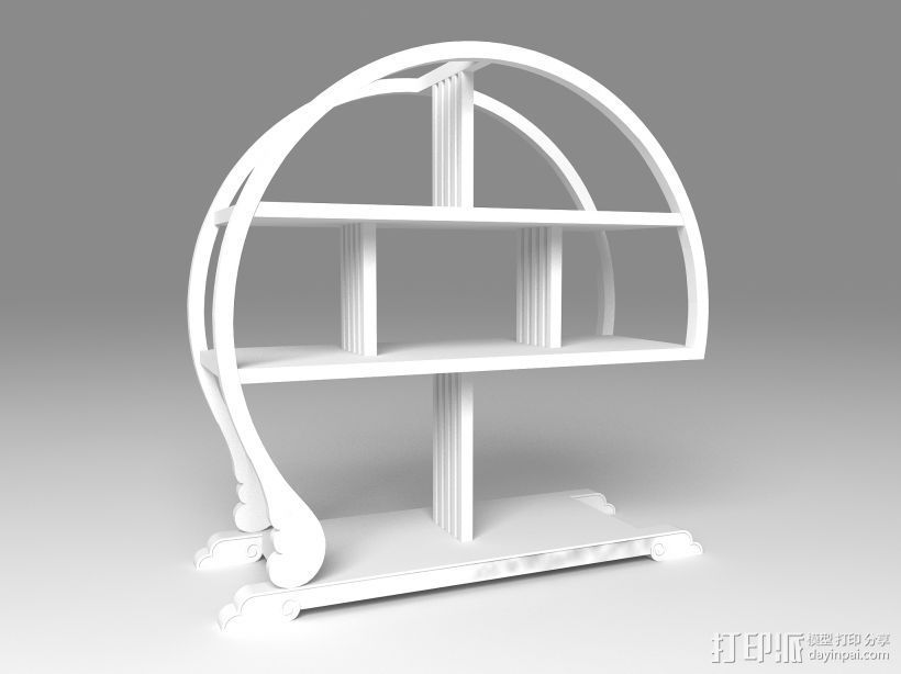 中式家具——博古架 3D打印模型渲染图