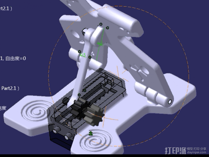 万能手机支座（横置/纵置/可调节适用多种型号手机） 3D打印模型渲染图