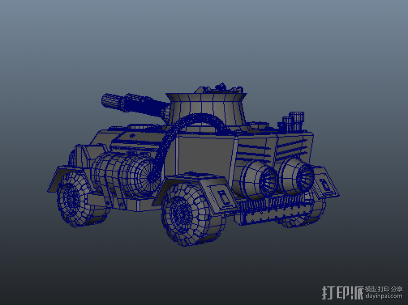 坦克 3D打印模型渲染图