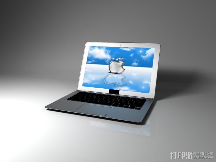 macbook苹果笔记本电脑 3D打印模型渲染图