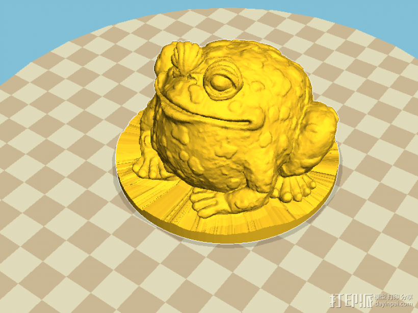 蟾蜍  癞蛤蟆  精模 3d打印 3D打印模型渲染图