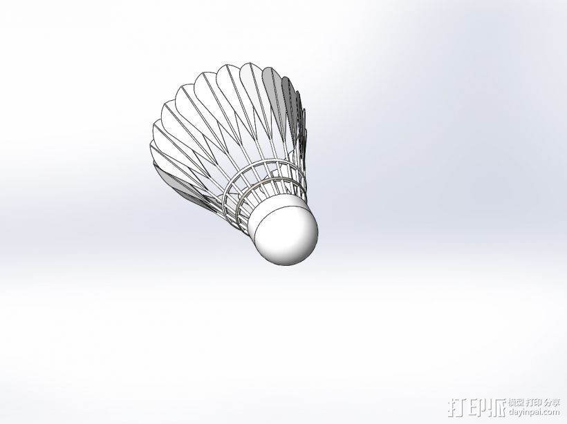羽毛球 3D打印模型渲染图