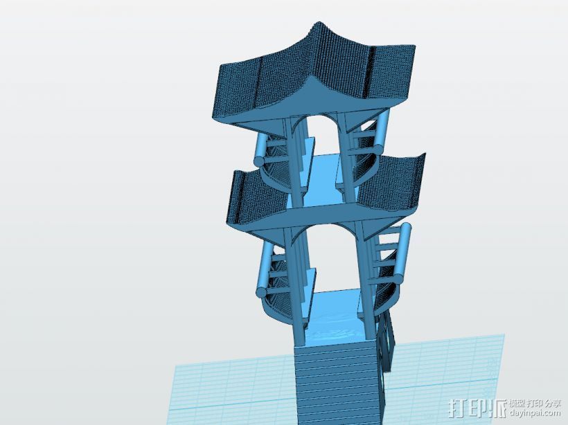 風(fēng)雨橋 3D打印模型渲染圖