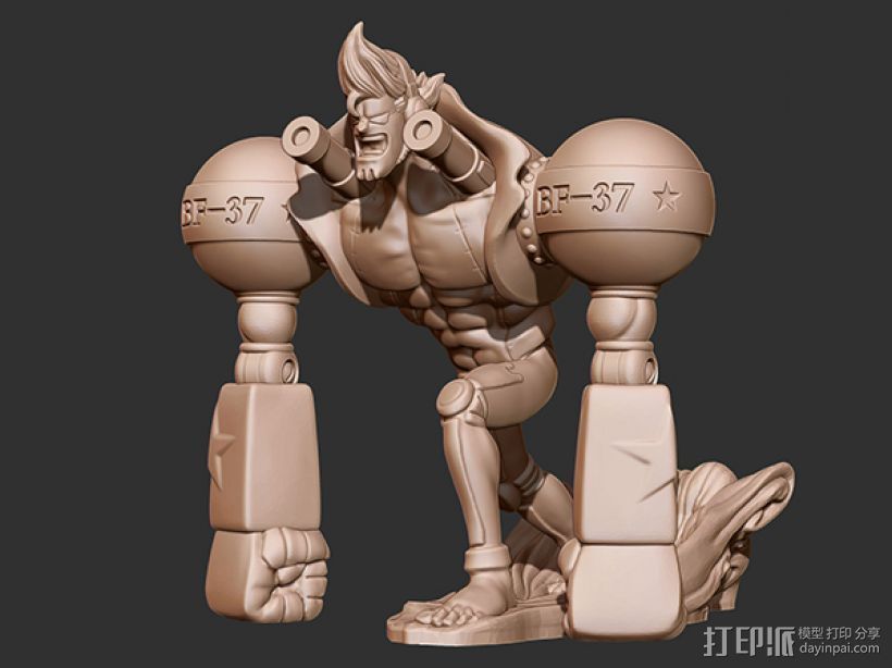 《海贼王》弗兰奇（弗兰奇毁灭炮！） 3D打印模型渲染图