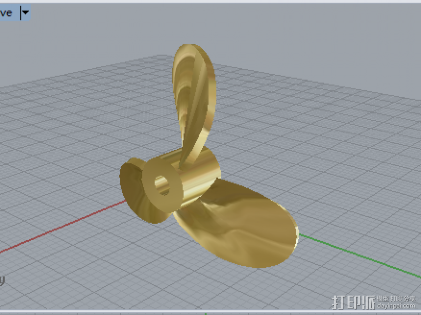 螺旋桨 3D打印模型渲染图