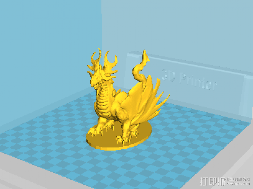 石龙。龙 3D打印模型渲染图
