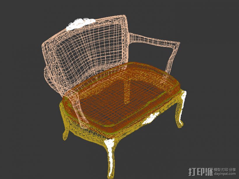 欧式椅子建模 3D打印模型渲染图
