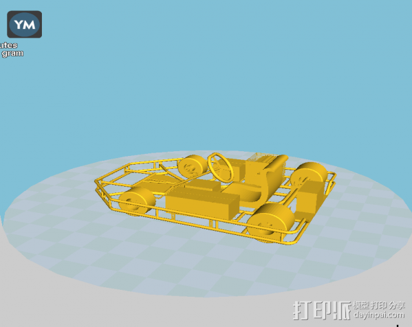 卡丁车 3D打印模型渲染图