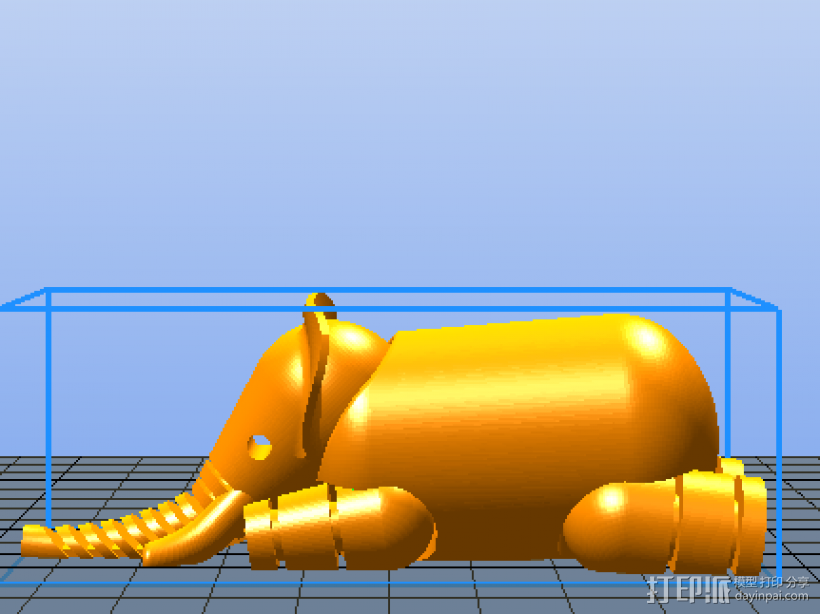 活动的小象 3D打印模型渲染图