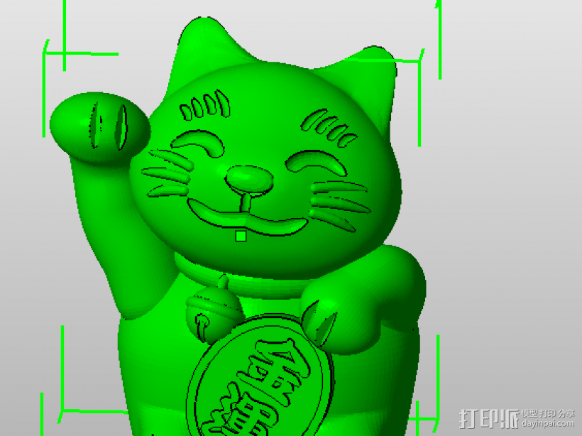 招财猫 3D打印模型渲染图