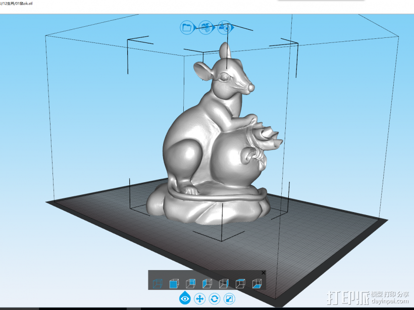 12生肖老鼠 3D打印模型渲染图