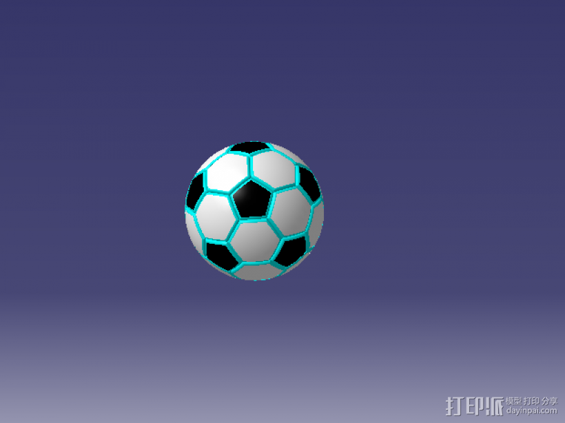 足球 3D打印模型渲染图