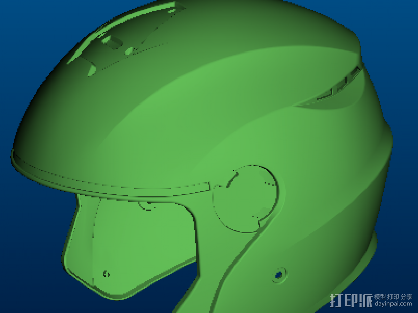 新款头盔 半盔设计 3D打印模型渲染图