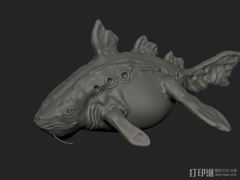 小鱼。 3D打印模型渲染图